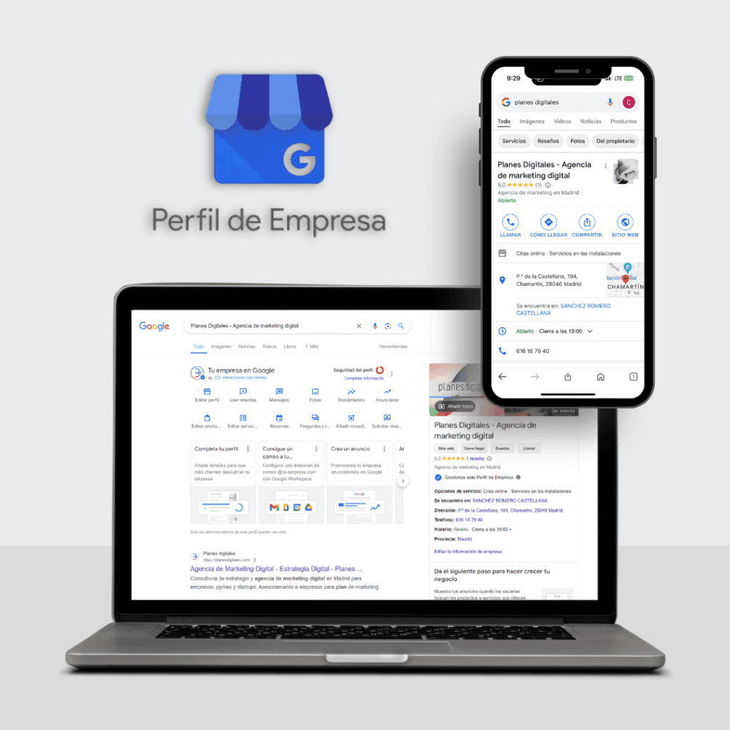 perfil empresa google