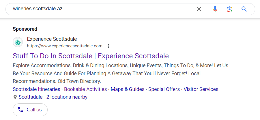 Extensiones de anuncios en Google Ads: el recurso para mejorar tu rendimiento publicitario Call Asset Desktop